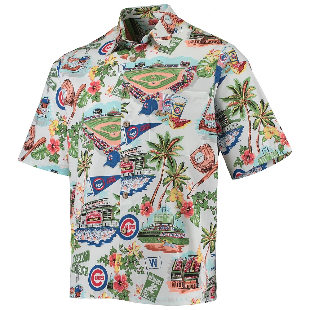 Chemise boutonnée Scenic Chicago Cubs Reyn Spooner pour homme, blanche