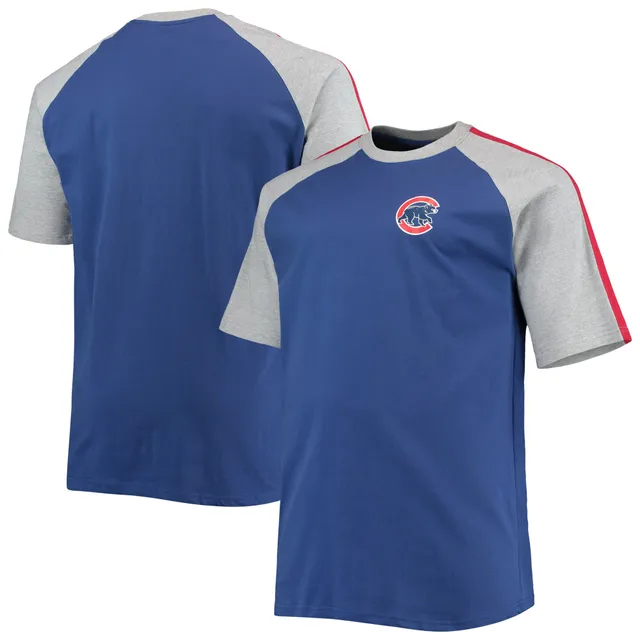 Chicago Cubs Big & Tall Raglan T-Shirt - Oatmeal/Heathered Charcoal