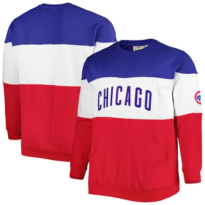 Men's Royal/Red Chicago Cubs Big & Tall Pullover Sweatshirt