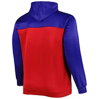 Sweat à capuche et fermeture éclair intégrale Chicago Cubs Big & Tall Yoke pour homme, bleu roi/rouge