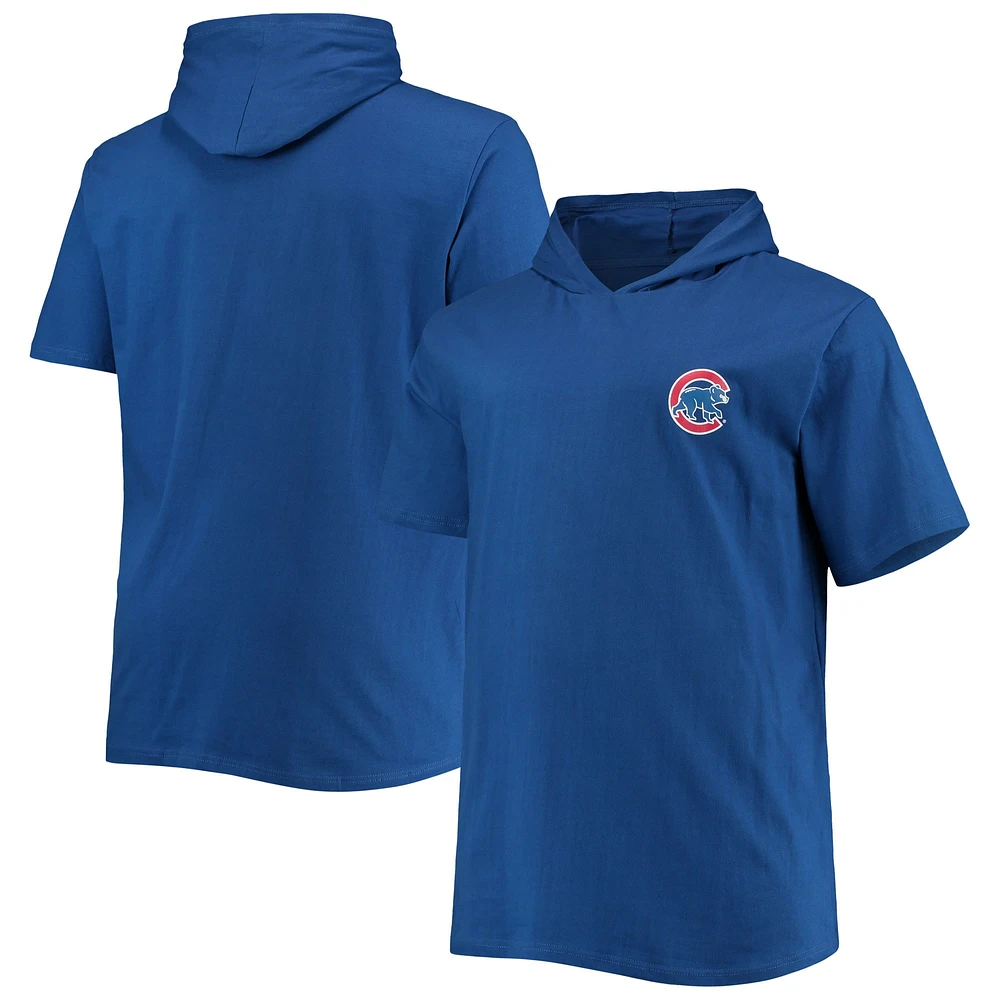 T-shirt à capuche manches courtes en jersey pour hommes des Royal Chicago Cubs Big & Tall