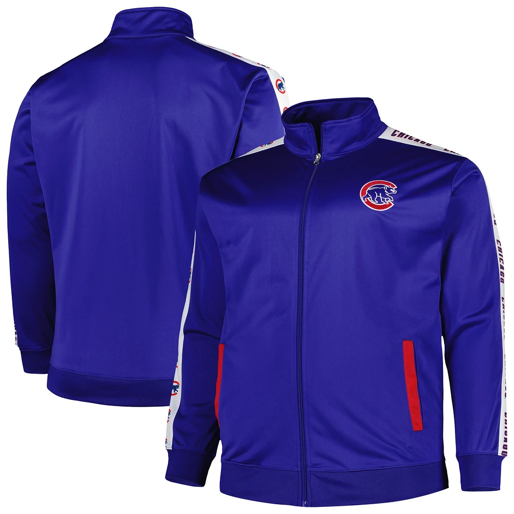 Royal Chicago Cubs Big & Tall Veste de survêtement entièrement zippée en tricot pour homme