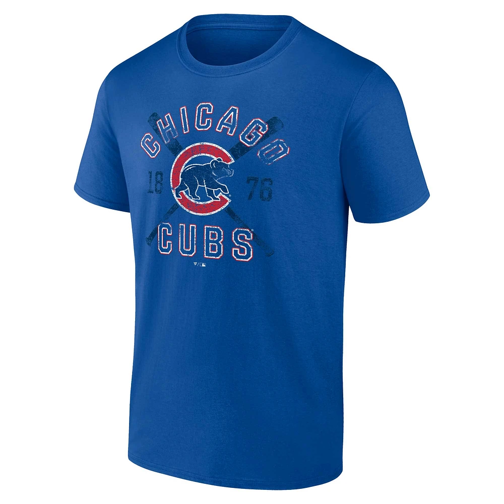 T-shirt Royal Chicago Cubs Second Wind pour homme