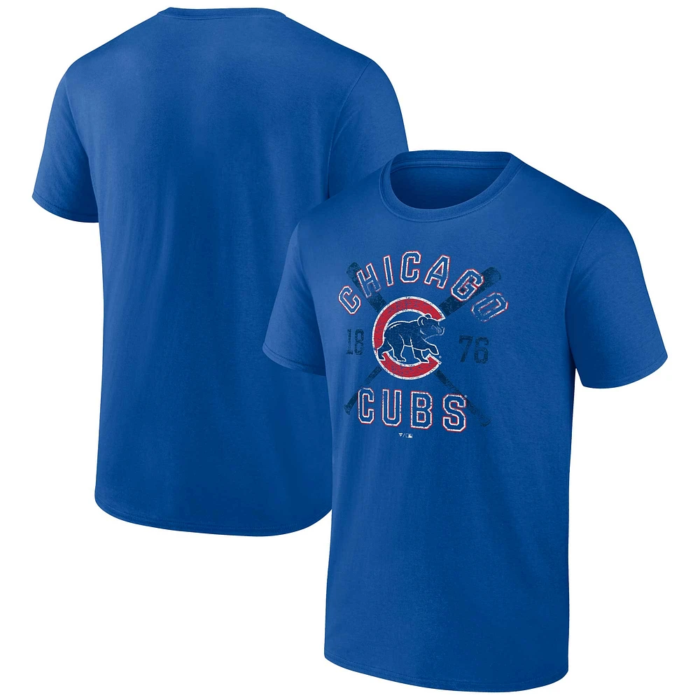 T-shirt Royal Chicago Cubs Second Wind pour homme