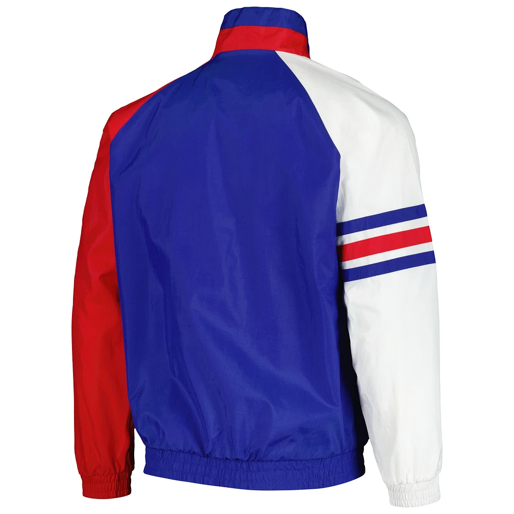 Men's Starter Royal/Red Chicago Cubs Elite Raglan Half-Zip Jacket