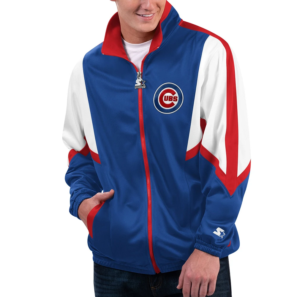 Veste entièrement zippée Starter Royal Chicago Cubs Lead Runner pour hommes