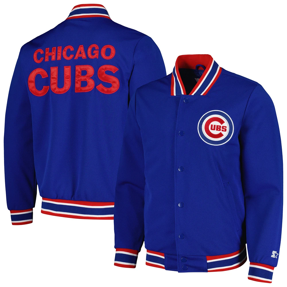 Men's Starter Royal Chicago Cubs Secret Weapon Full-Snap Jacket