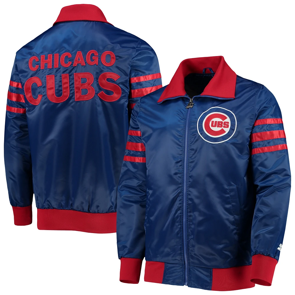 Veste universitaire à glissière intégrale The Captain II pour hommes des Royal Chicago Cubs Starter