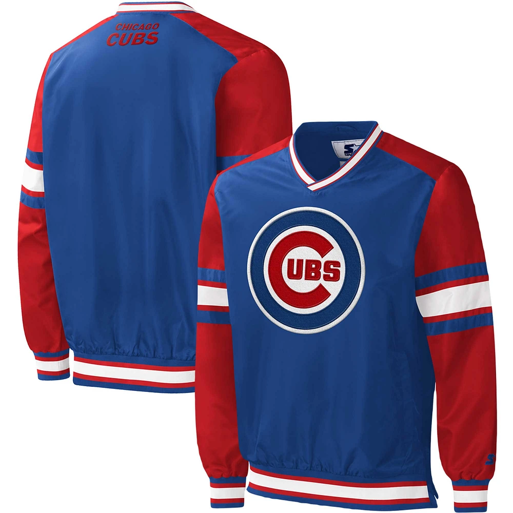 Coupe-vent à encolure en V Yardline Starter Royal Chicago Cubs pour homme