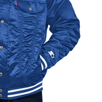 Veste de camionneur à bouton-pression en satin Starter x Levi's Royal Chicago Cubs Silver Tab pour hommes