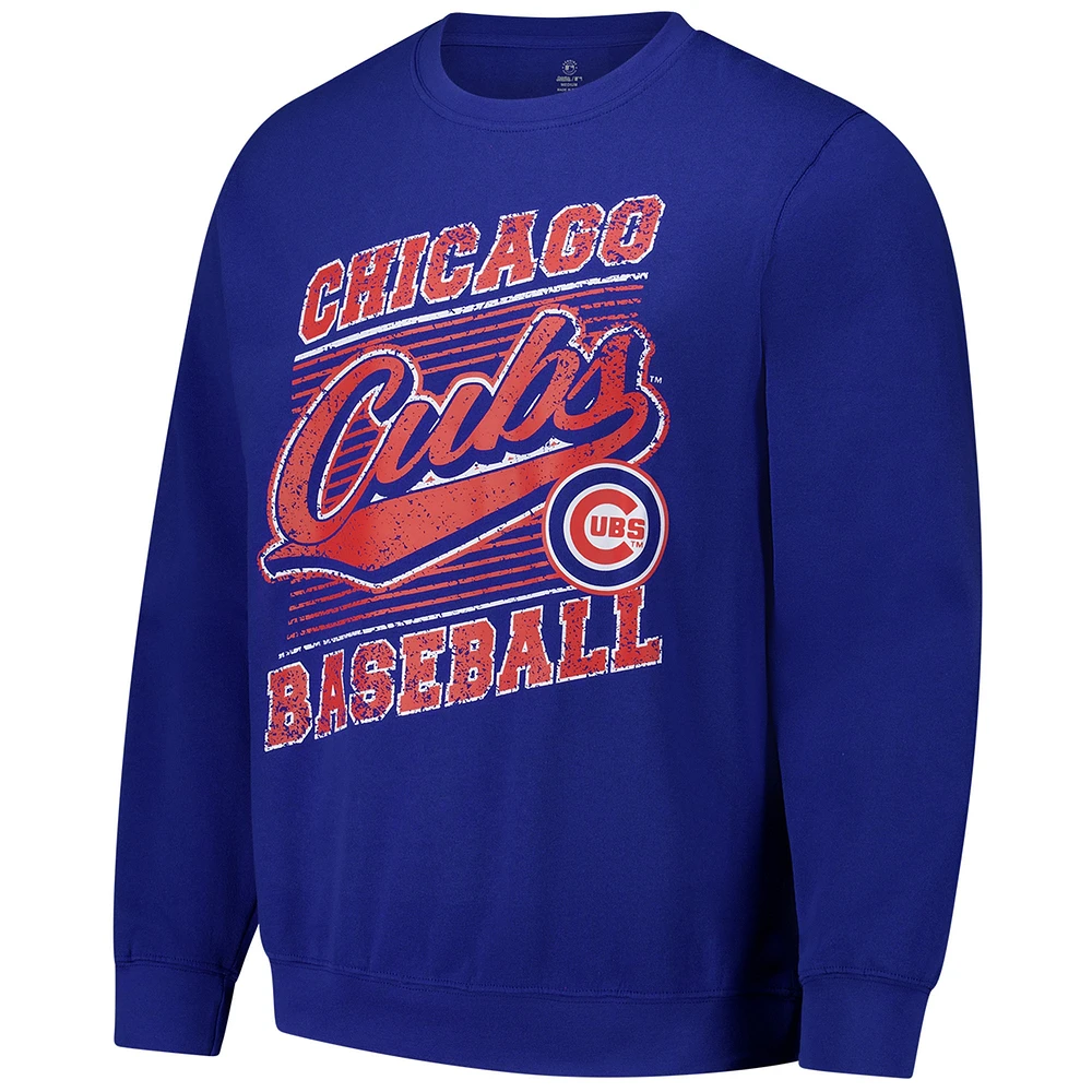 Sweat-shirt ras du cou léger Stitches Royal Chicago Cubs pour homme