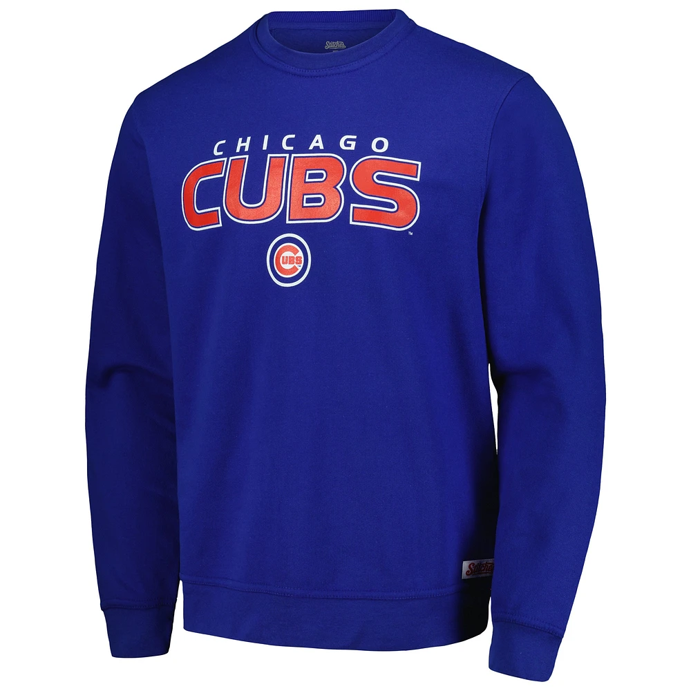 Men's Stitches  Royal Chicago Cubs Pullover Sweatshirt