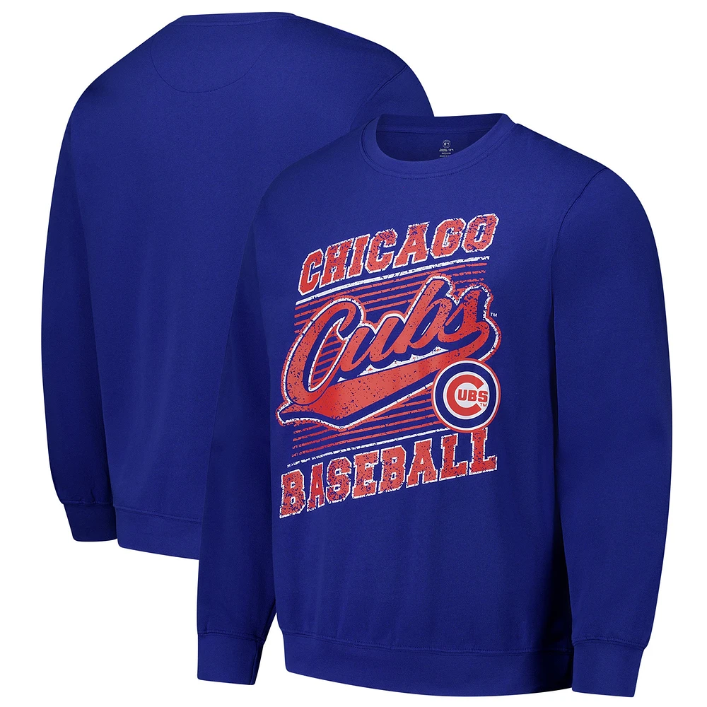 Sweat-shirt à enfiler Stitches Royal Chicago Cubs pour homme