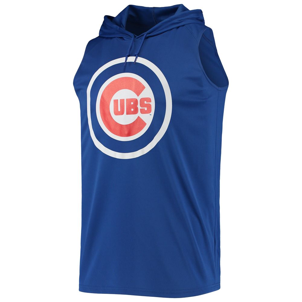 Men's Stitches Royal Chicago Cubs Sleeveless Pullover Hoodie