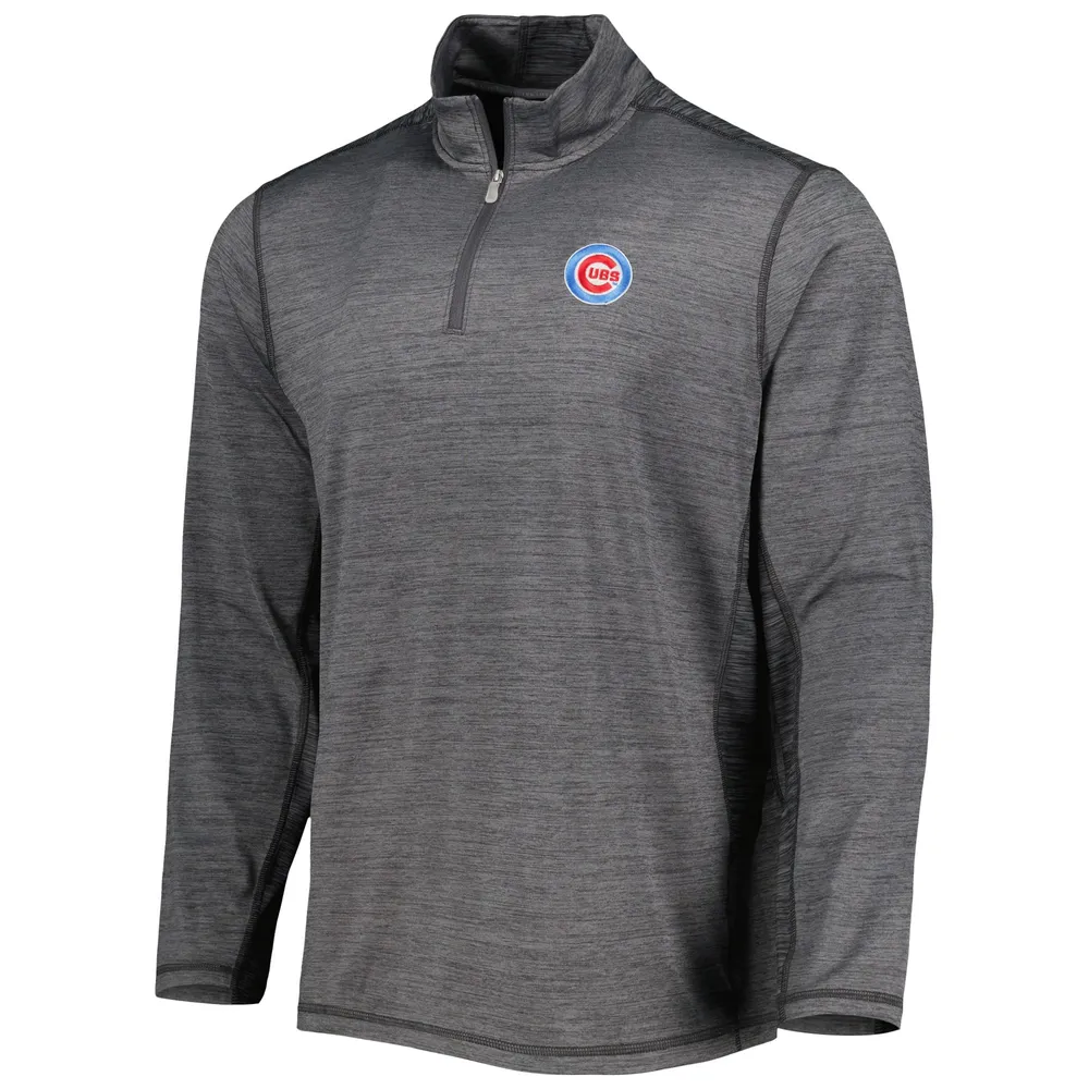 Men's Tommy Bahama Charcoal Chicago Cubs Delray IslandZone Half-Zip Top