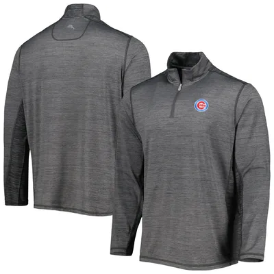 Haut à demi-zip Delray IslandZone Tommy Bahama Charcoal Chicago Cubs pour homme