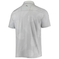 Men's Tommy Bahama Gray Chicago Cubs Palm Coast Delray Fond IslandZone Allover Polo