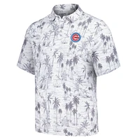 Men's Tommy Bahama Gray Chicago Cubs Sport Cabana Shores IslandZone Tri-Blend Polo