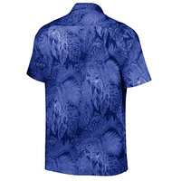 Men's Tommy Bahama Royal Chicago Cubs Coast Luminescent Fronds IslandZone Button-Up Camp Shirt