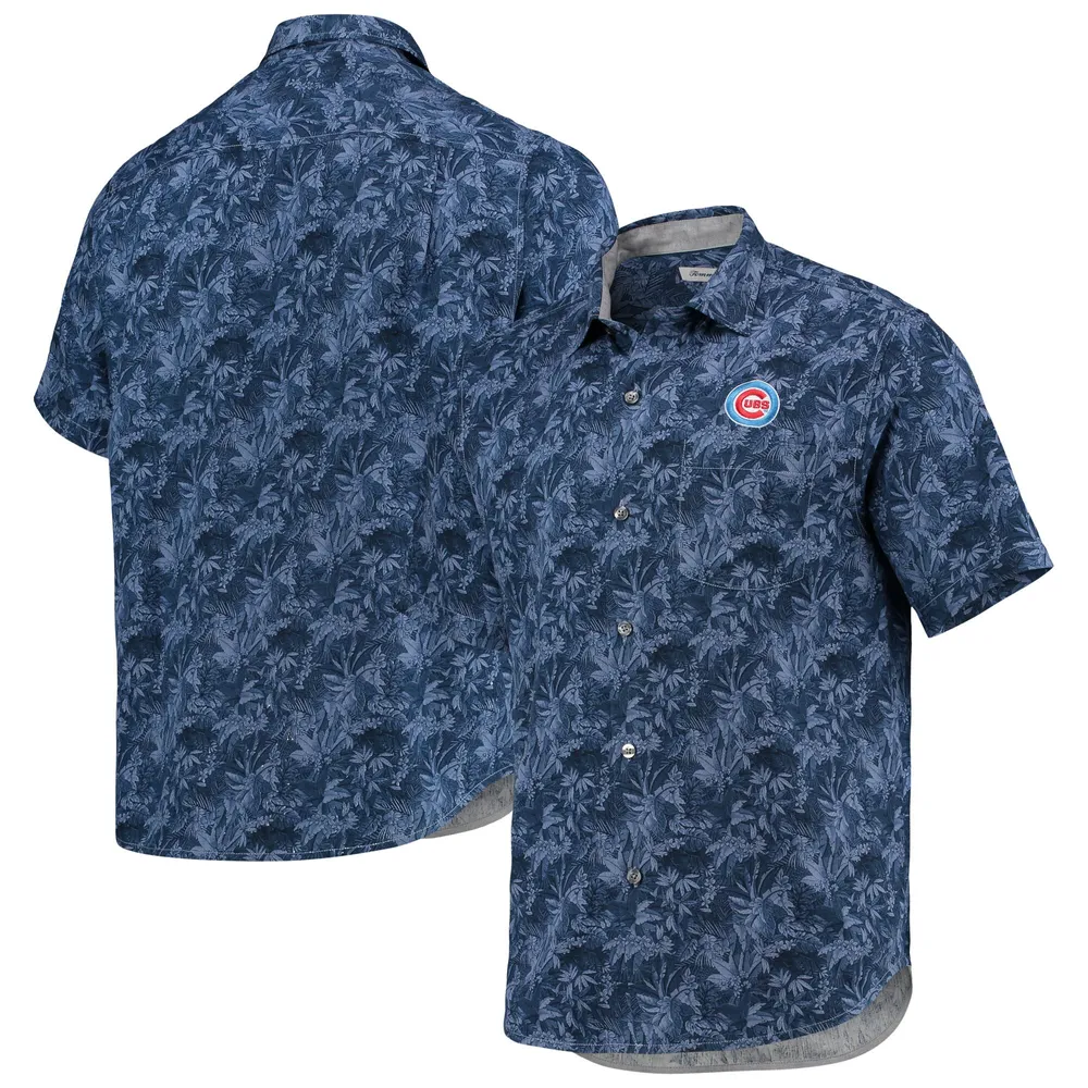 Chicago Cubs Tommy Bahama Bay Back Panel Button-Up Shirt - Gray