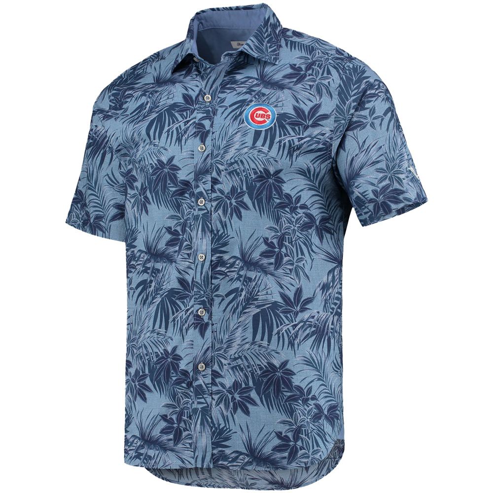 Men's Tommy Bahama Royal Chicago Cubs Sport Reign Forest Fronds Button-Up Shirt