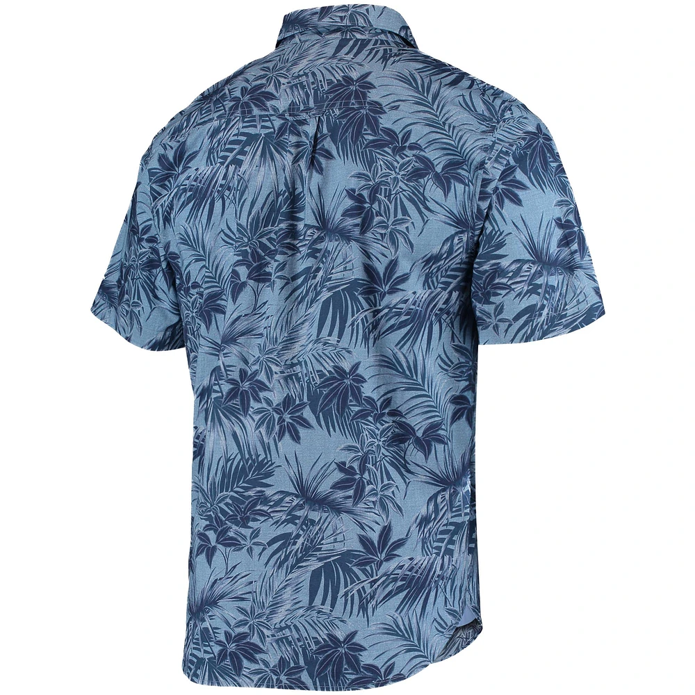 Chemise boutonnée Tommy Bahama Royal Chicago Cubs Sport Reign Forest Fronds pour homme