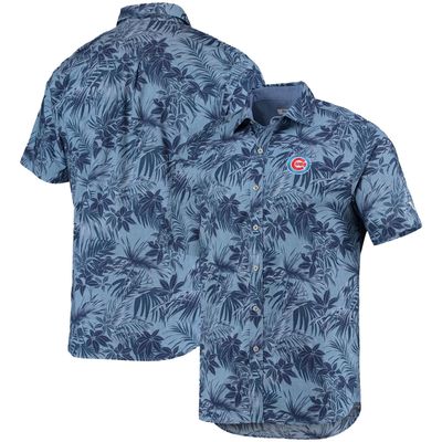 Men's Tommy Bahama Royal Chicago Cubs Sport Reign Forest Fronds Button-Up Shirt