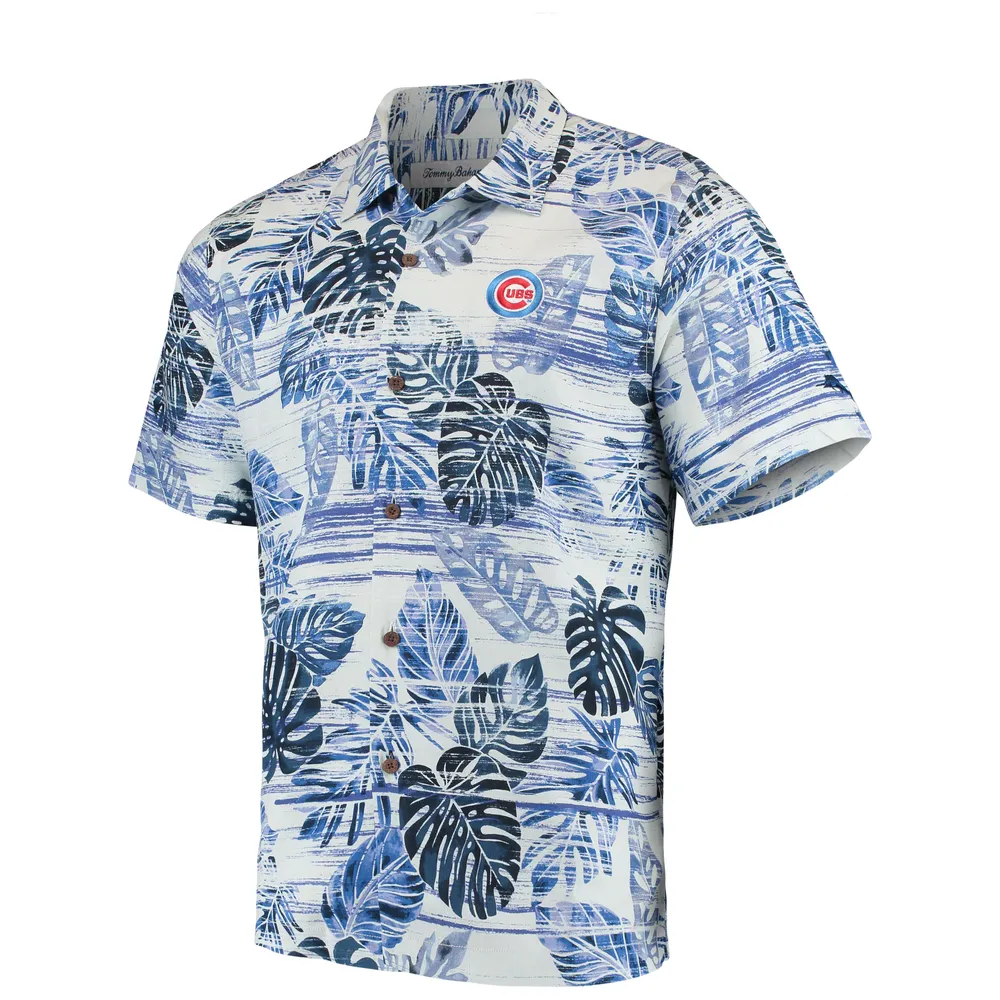 Men's Chicago Cubs Tommy Bahama Royal Sport Super Fan Silk Camp Shirt