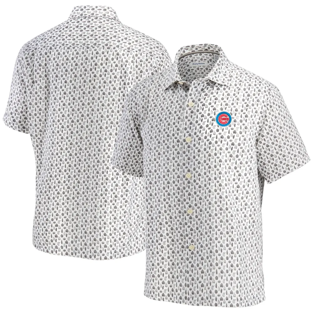 Chicago Cubs Tommy Bahama Bay Back Panel Button-Up Shirt - Gray