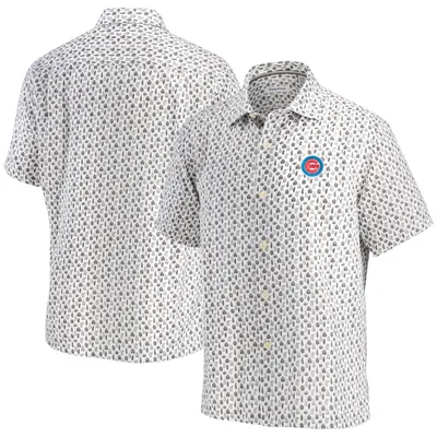 Men's FOCO Royal Chicago Cubs Floral Linen Button-Up Shirt Size: Extra Large