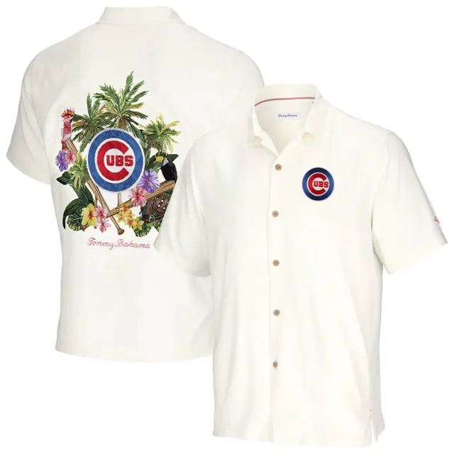 Lids Chicago Cubs Tommy Bahama Baseball Camp Button-Up Shirt - Cream