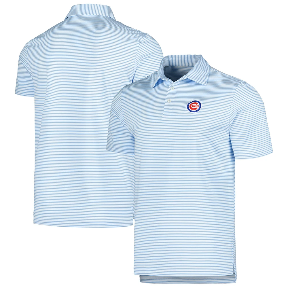 Men's Vineyard Vines  Light Blue/White Chicago Cubs Bradley Stripe Polo