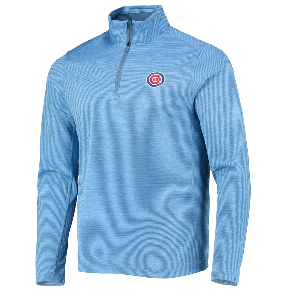 Sweat-shirt Vineyard Vines Chicago Cubs Sankaty Quarter-Zip bleu clair pour homme