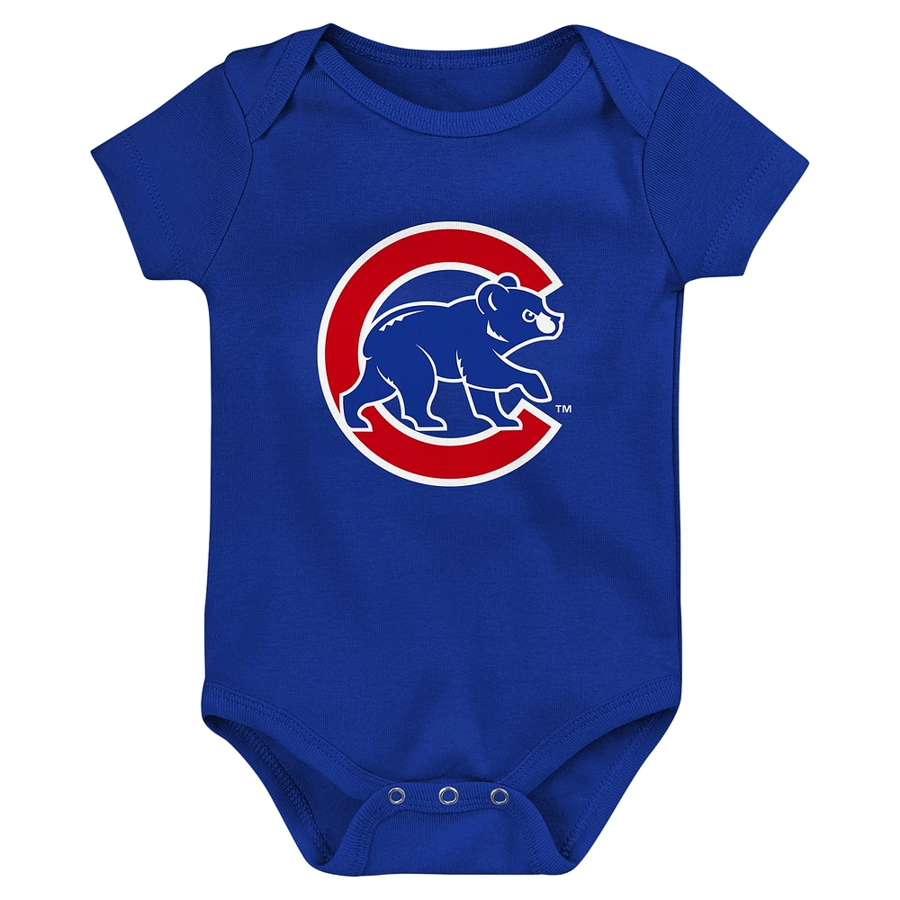 Newborn & Infant Chicago Cubs 3-Pack Fan Pennant Bodysuit Set