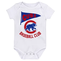 Ensemble de 3 bodies pour nouveau-né et bébé avec fanion des Chicago Cubs