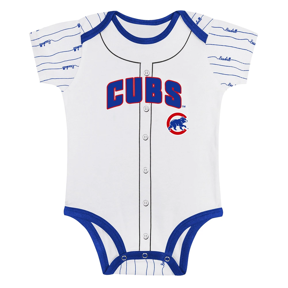 Newborn & Infant Gray/White Chicago Cubs Two-Pack Play Ball Bodysuit Set