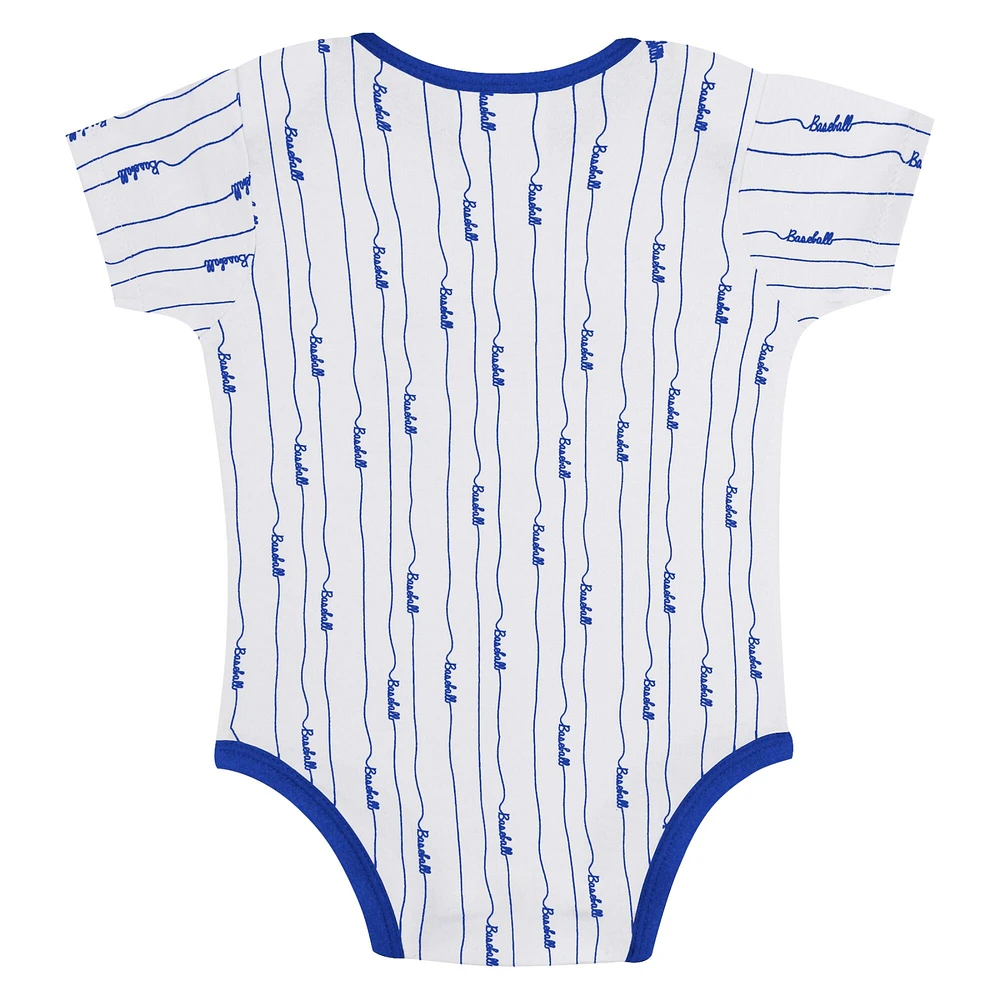 Newborn & Infant Gray/White Chicago Cubs Two-Pack Play Ball Bodysuit Set