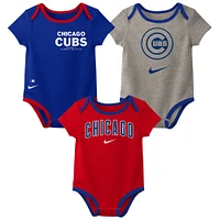 Newborn & Infant Nike Chicago Cubs Three-Pack Bodysuit Set