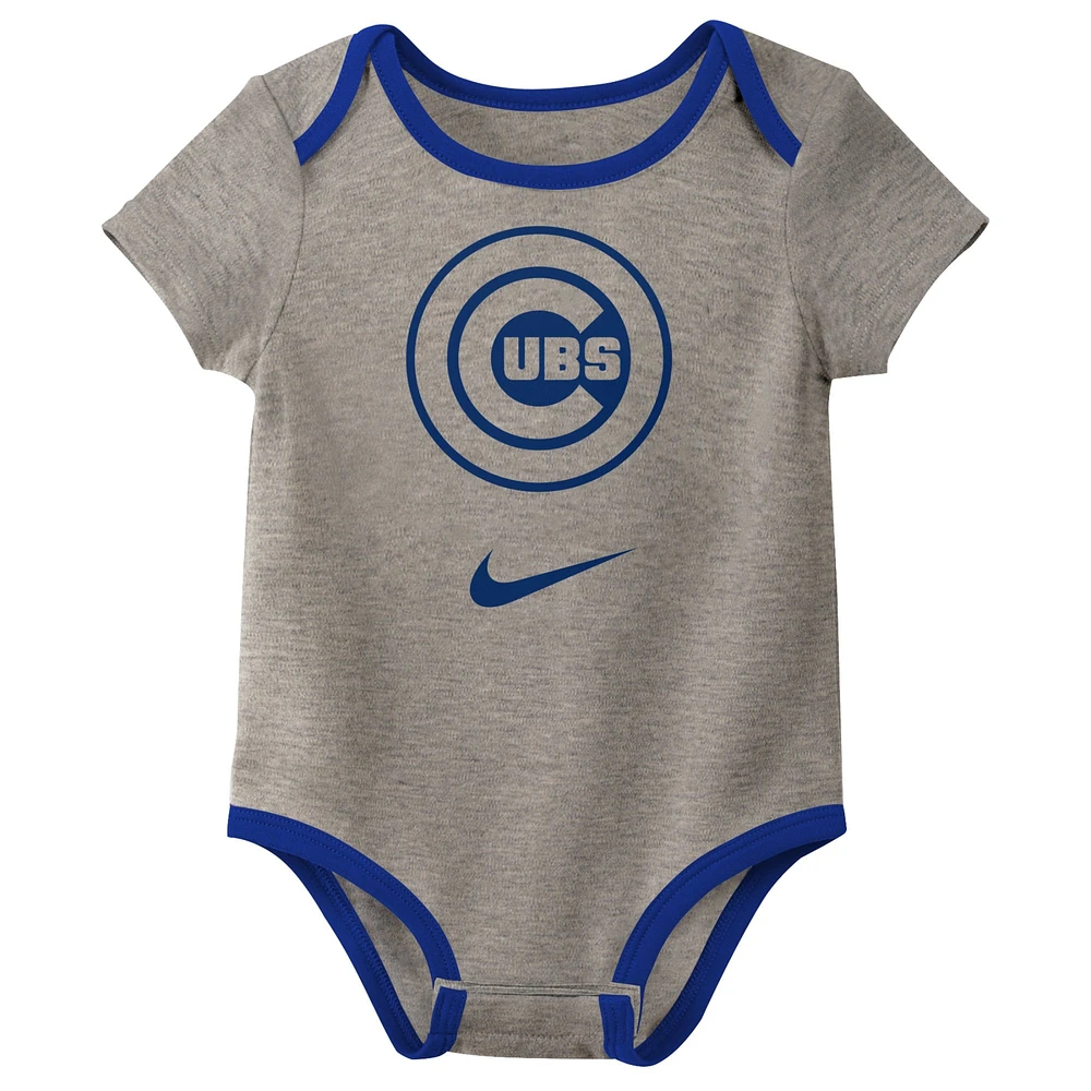 Newborn & Infant Nike Chicago Cubs Three-Pack Bodysuit Set