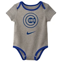 Ensemble de trois bodys Nike Chicago Cubs pour nouveau-nés et nourrissons