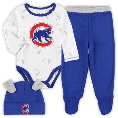 Newborn & Infant Royal/White Chicago Cubs Dream Team Bodysuit Hat Footed Pants Set