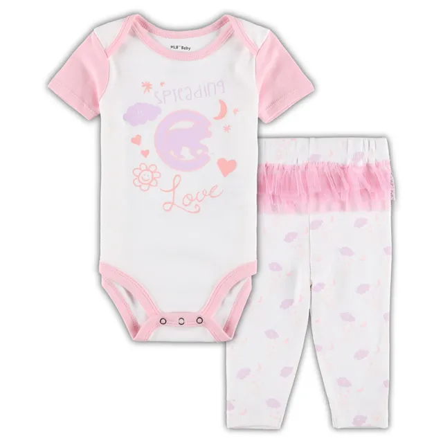 Newborn & Infant White/Pink Los Angeles Dodgers Spreading Love