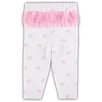 Newborn & Infant White/Pink Chicago Cubs Spreading Love Bodysuit Tutu with Leggings Set