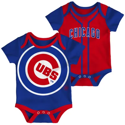 Chicago Cubs Newborn Double Two-Pack Bodysuit Set - Royal/Red