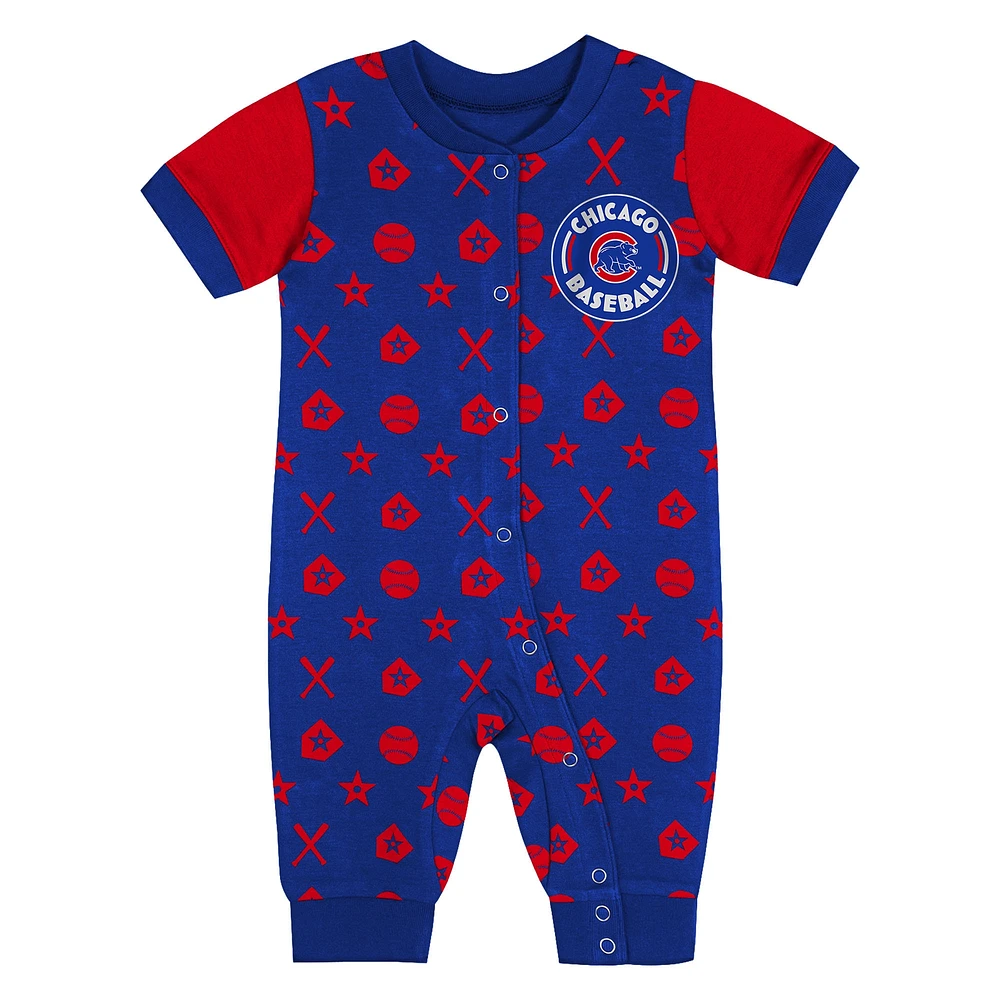 Newborn  Royal Chicago Cubs Hard 90 Coveralls