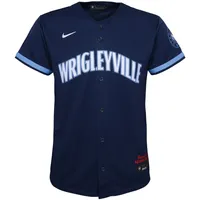 Preschool Nike Seiya Suzuki Navy Chicago Cubs City Connect Script Replica Player Jersey