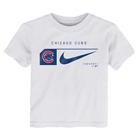 Ensemble t-shirt et short deux pièces Nike blanc/royal Chicago Cubs pour enfants d'âge préscolaire