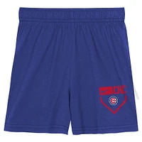 Ensemble t-shirt et short deux pièces Nike blanc/royal Chicago Cubs pour enfants d'âge préscolaire