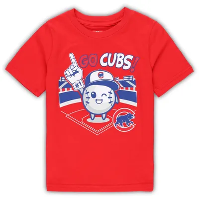 Infant Tiny Turnip White/Royal Chicago Cubs Teddy Boy Raglan 3/4 Sleeve T-Shirt