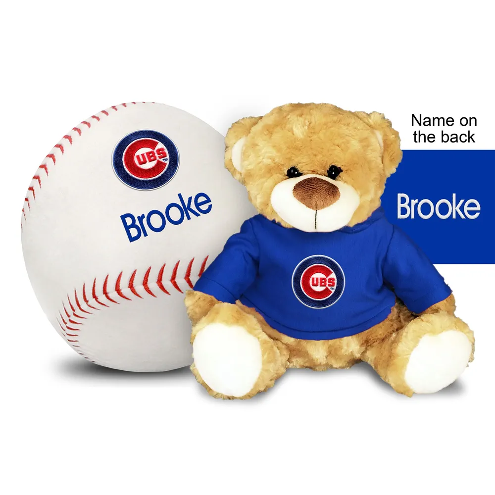 Lids Chicago Cubs 10'' Personalized Plush Bear & Baseball Set - Royal